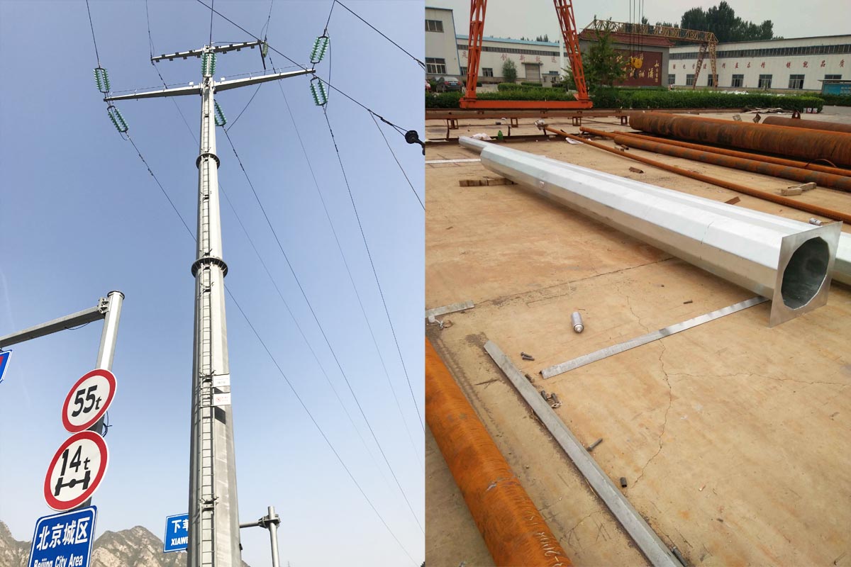 Transmission line steel pole jielian Power Transmission Line Tower